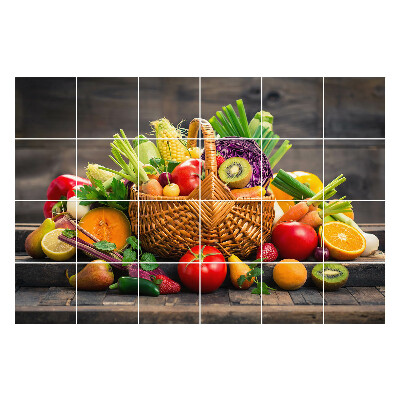 Csempe matrica Egy kosár tele friss zöldségekkel