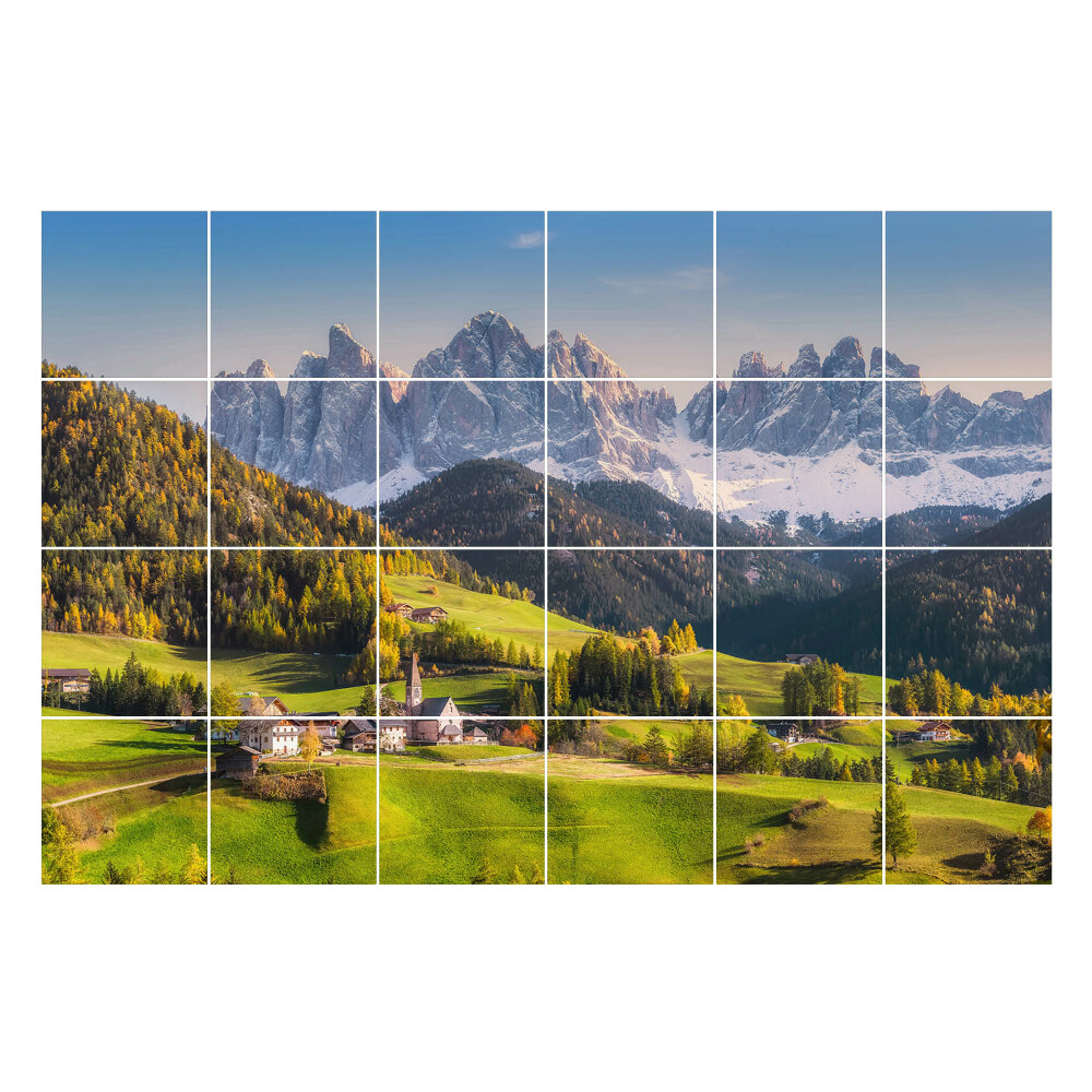 Öntapadós csempe matrica Festői hegyi táj