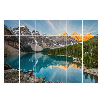 Csempe matrica Hegyi táj egy tóval