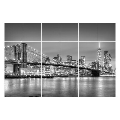 Öntapadós csempe matrica Híd a város felett éjszaka