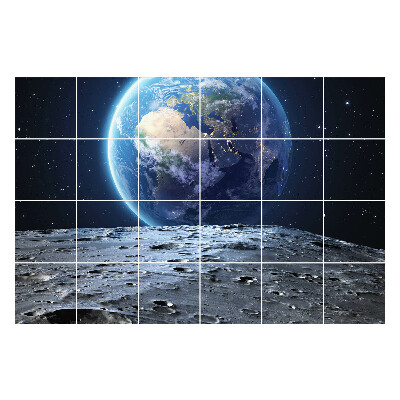 Öntapadós csempe matrica Kilátás a Földre a Holdról