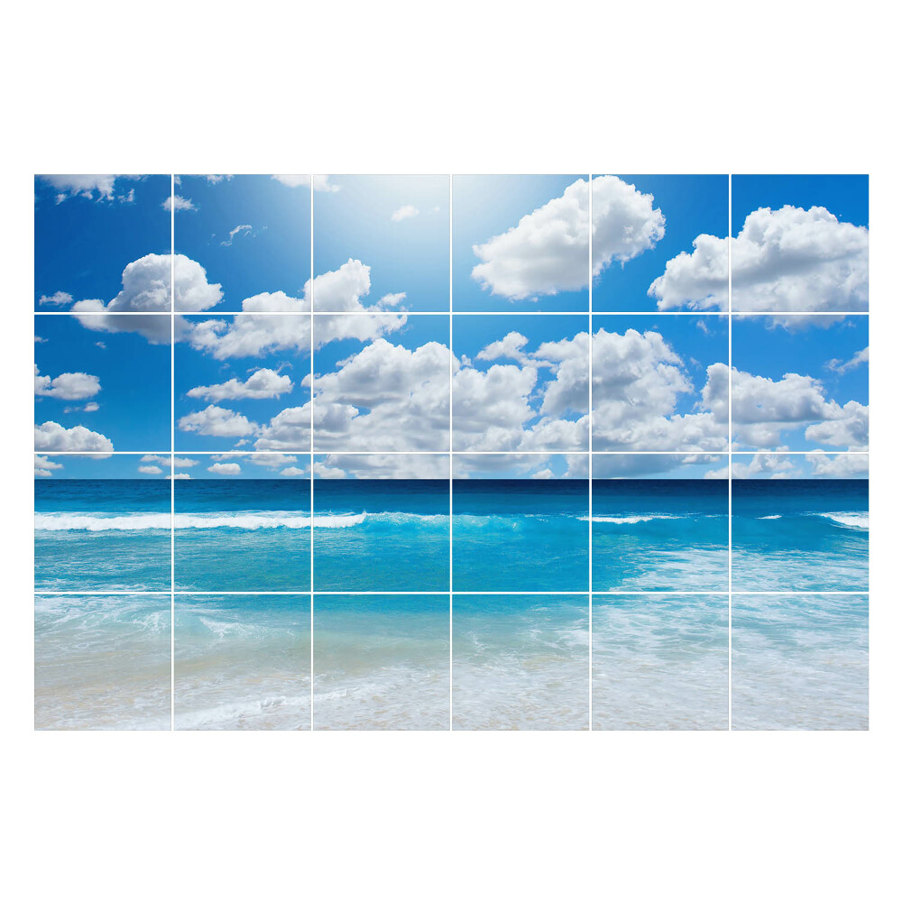 Csempe matrica Csendes tengerpart hullámokkal