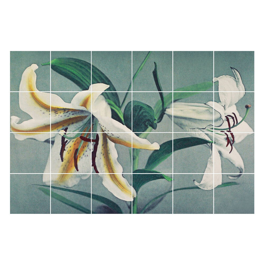Öntapadós csempe matrica Liliomok virágkötése