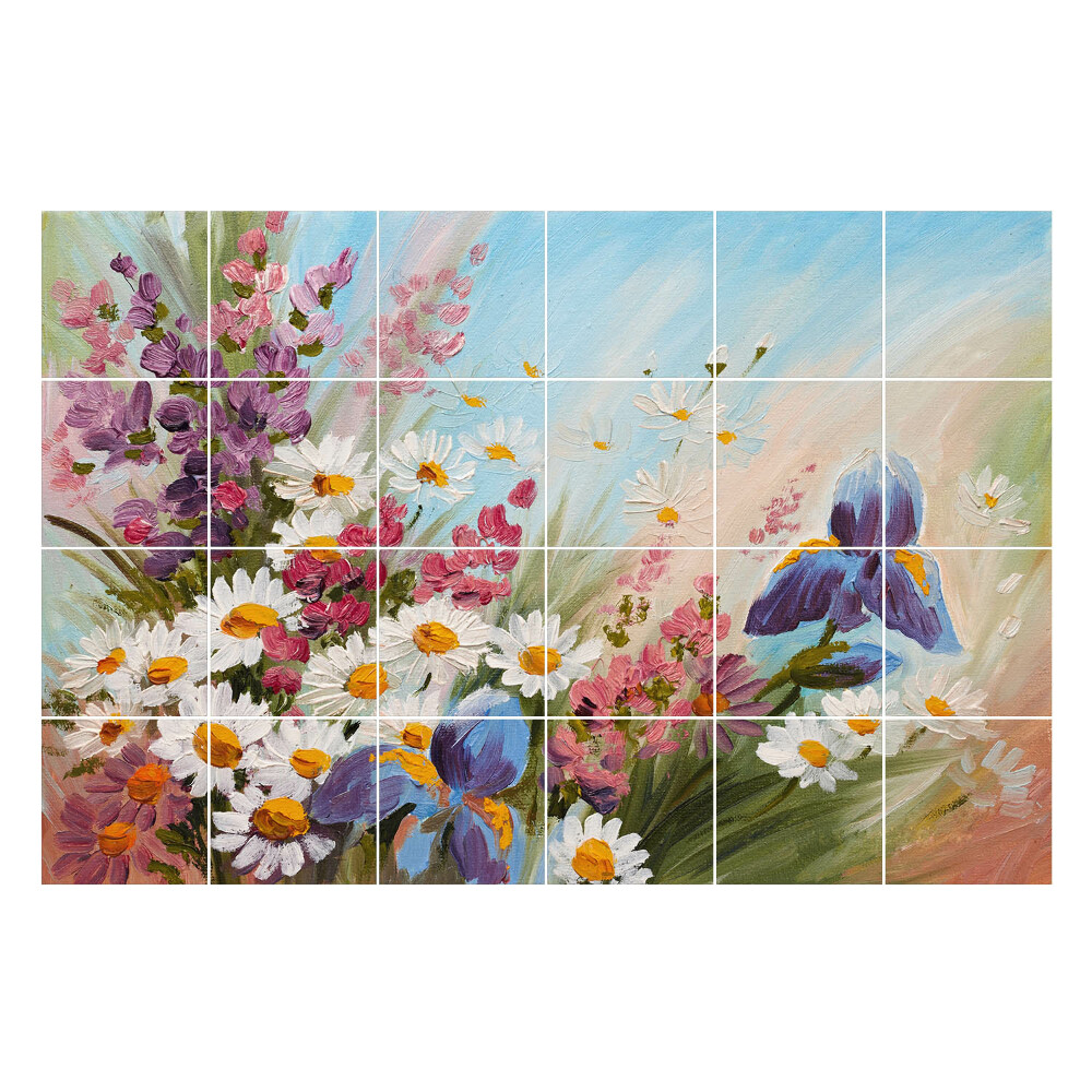 Csempe matrica Virágcsokor tavaszi környezetben