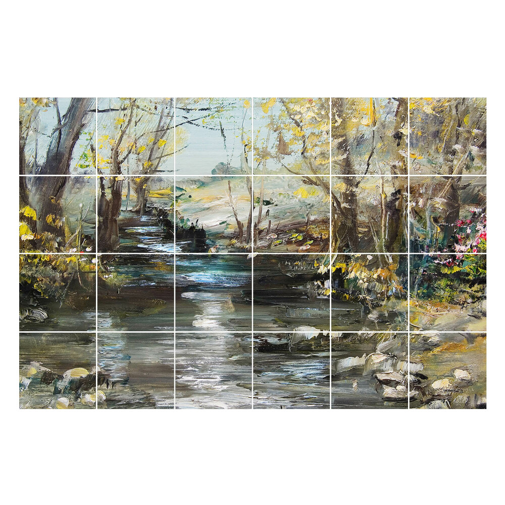 Csempe matrica Nyugodt táj, folyóval