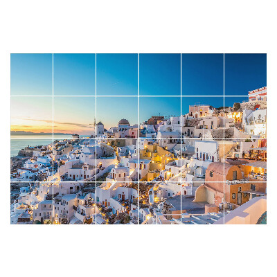 Öntapadós csempe matrica A sziget festői építészete