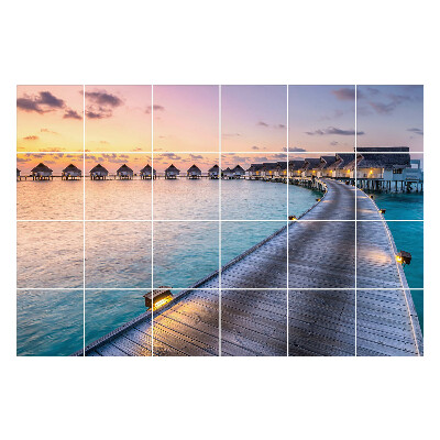 Csempe matrica Pier nyugodt víz felett