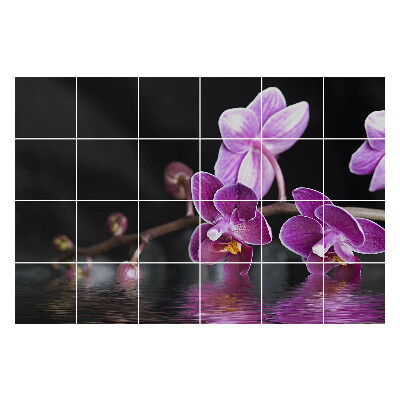 Öntapadós csempe matrica Virágok a víz ellen