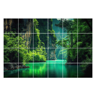 Csempe matrica Egy festői völgy vízzel