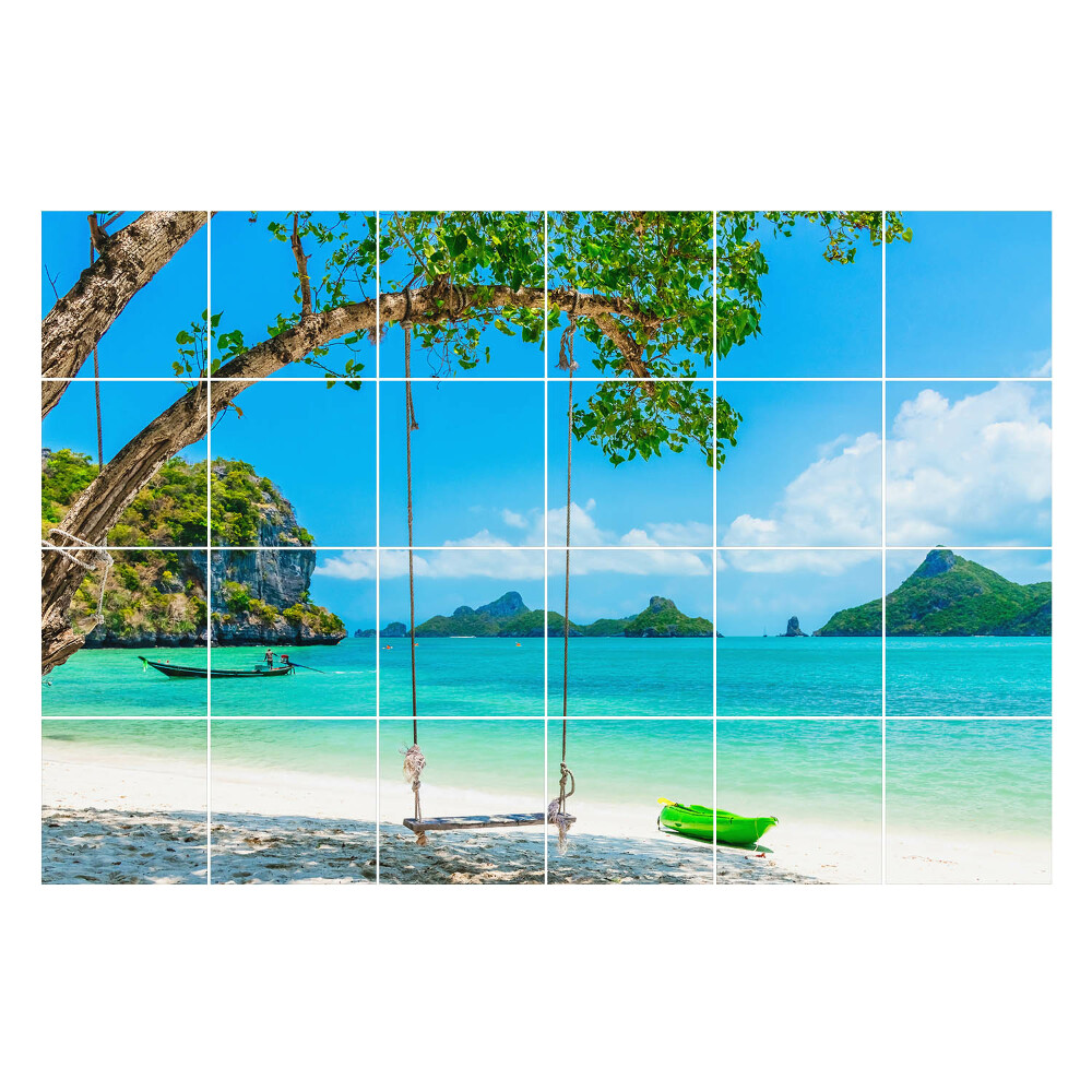 Öntapadós csempe matrica Hina a tenger mellett