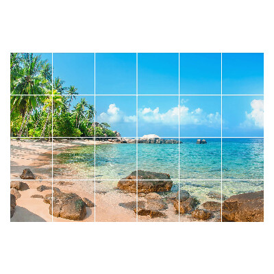 Csempe matrica Trópusi tengerpart kövekkel