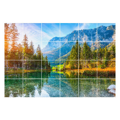 Csempe matrica Hegyi táj egy tóval