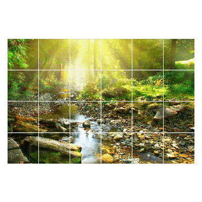 Csempe matrica Erdei patak a napon