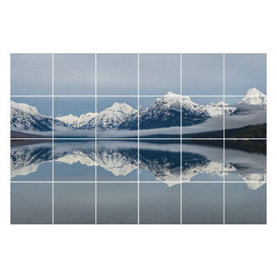 Csempe matrica Hegyi táj tükörképe