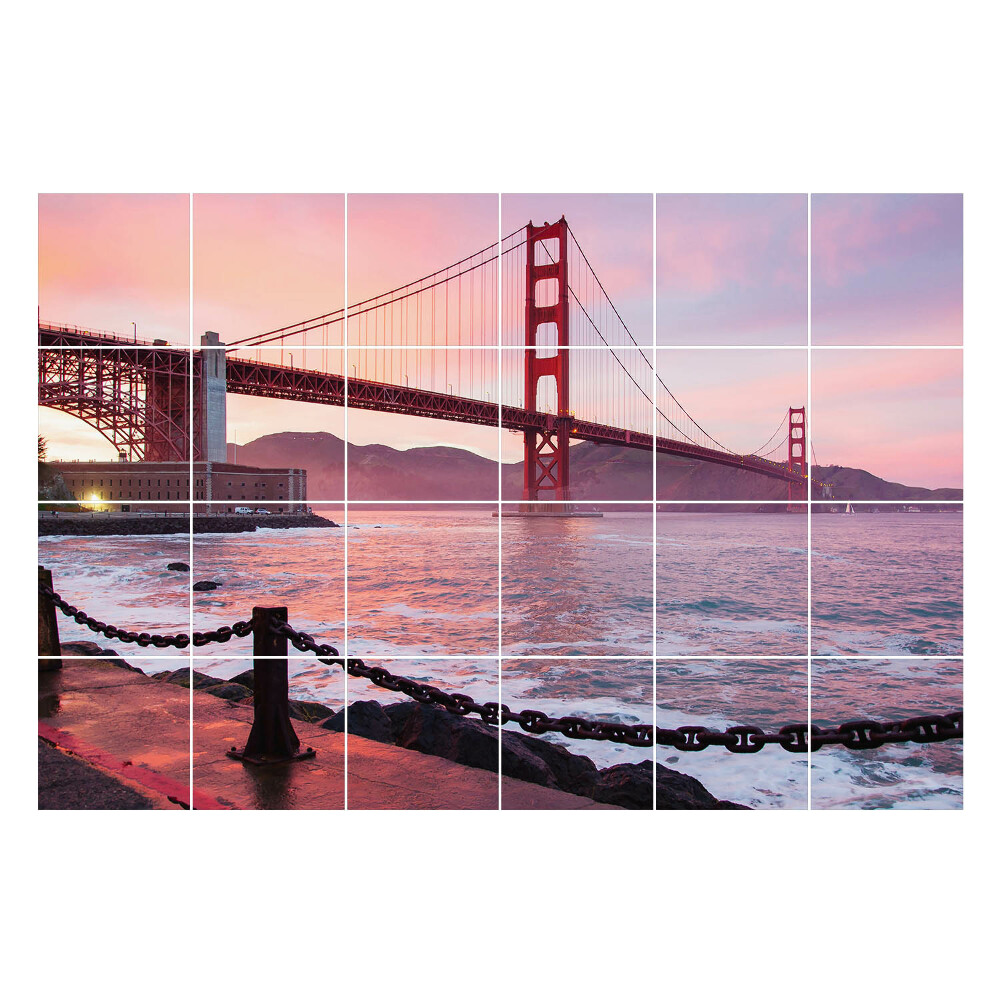 Öntapadós csempe matrica Egy híd a nyugati tájon