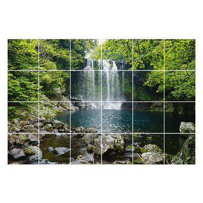 Csempe matrica Természettel körülvett vízesés