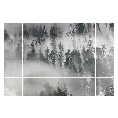 Csempe matrica Ködös erdei táj