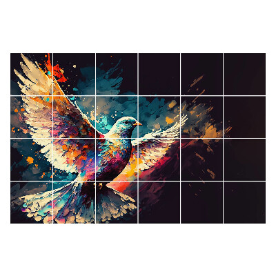 Csempe matrica Egy színes madár mozgásban