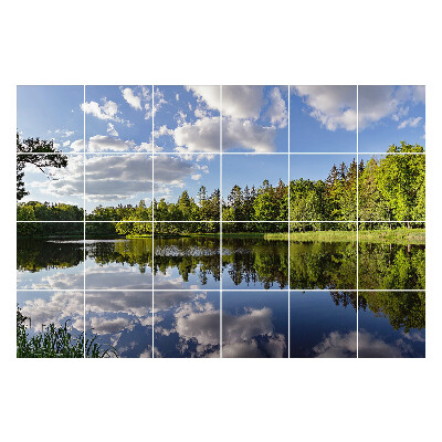 Csempe matrica A felhők tükröződése a vízben