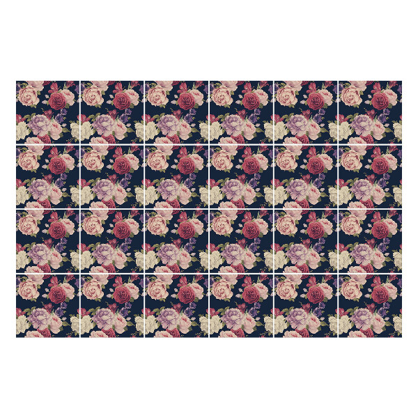 Csempe matrica Virágmotívum az elrendezésben