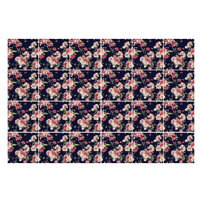 Öntapadós csempe matrica Virágok sűrű szövésben