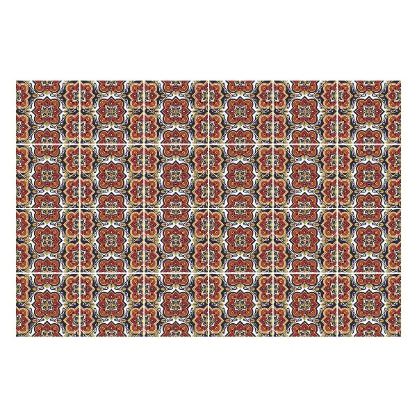 Öntapadós csempe matrica Virágdíszek népi stílusban