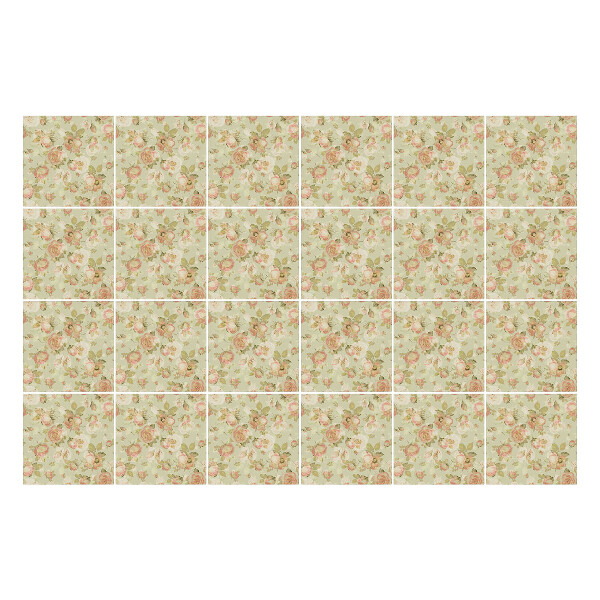 Csempe matrica Vintage virágmotívum