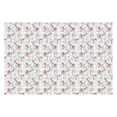 Öntapadós csempe matrica Virág motívum levelekkel