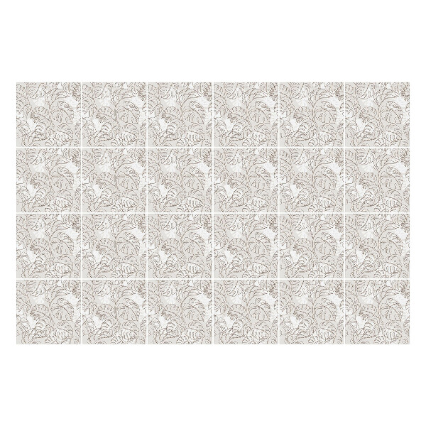 Csempe matrica Trópusi levelek egy elrendezésben