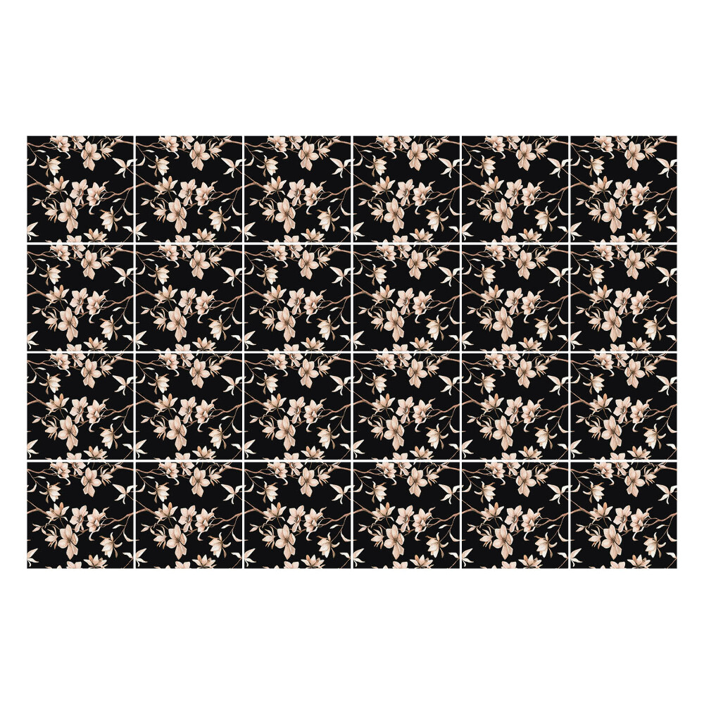 Öntapadós csempe matrica Virágos motívum a háttérben