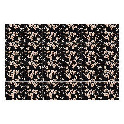 Öntapadós csempe matrica Virágos motívum a háttérben