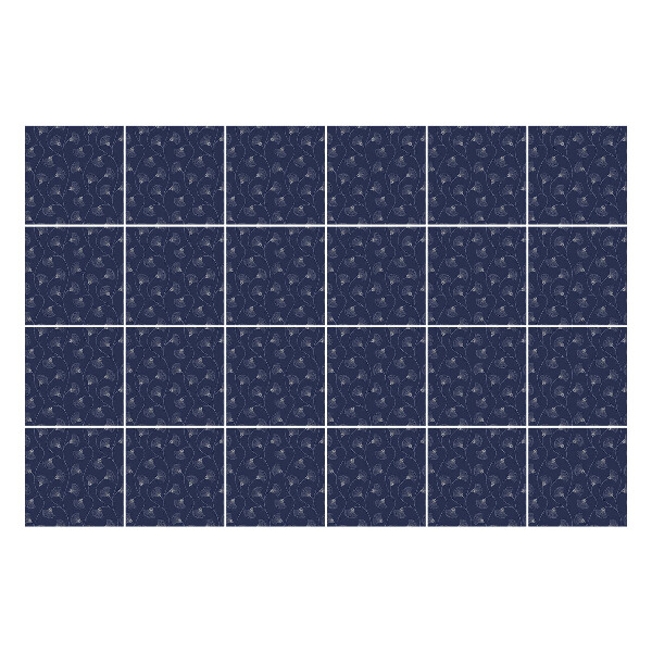 Öntapadós csempe matrica Hullámok levelekkel