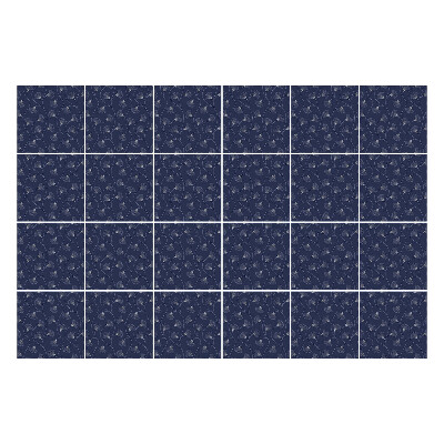 Öntapadós csempe matrica Hullámok levelekkel