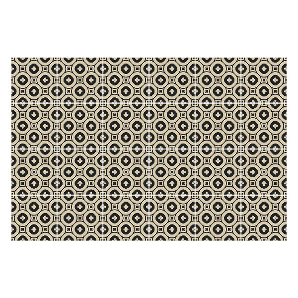 Csempe matrica Körök virággal