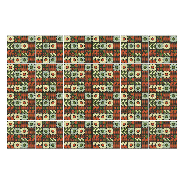 Csempe matrica Virágos csempe motívumok