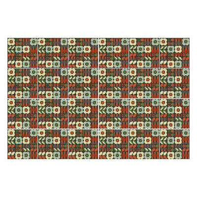 Csempe matrica Virágos csempe motívumok