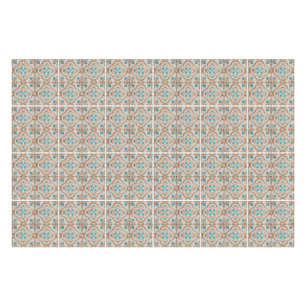 Öntapadós csempe matrica Virágdísz részletekkel