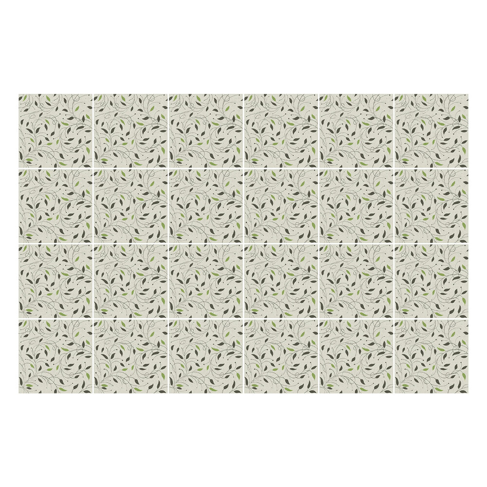 Öntapadós csempe matrica Finom levelek és gallyak