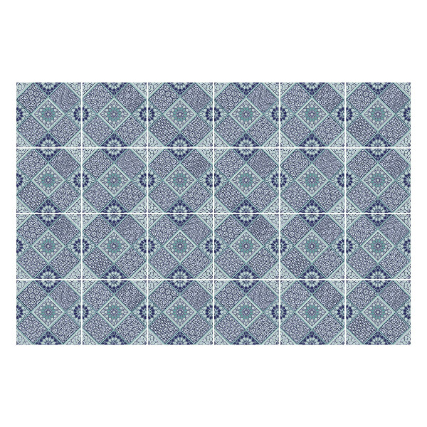 Öntapadós csempe matrica Geometrikus gyémántok virágokkal