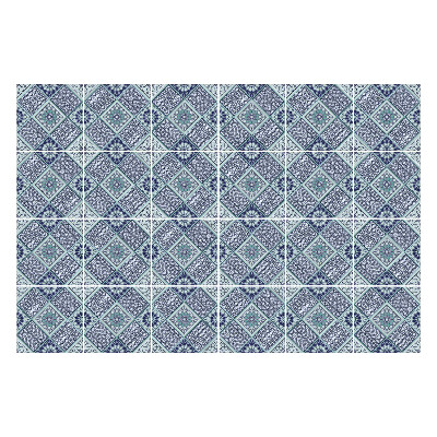 Öntapadós csempe matrica Geometrikus gyémántok virágokkal