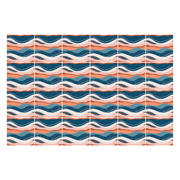 Öntapadós csempe matrica Pasztell tónusú hullámok