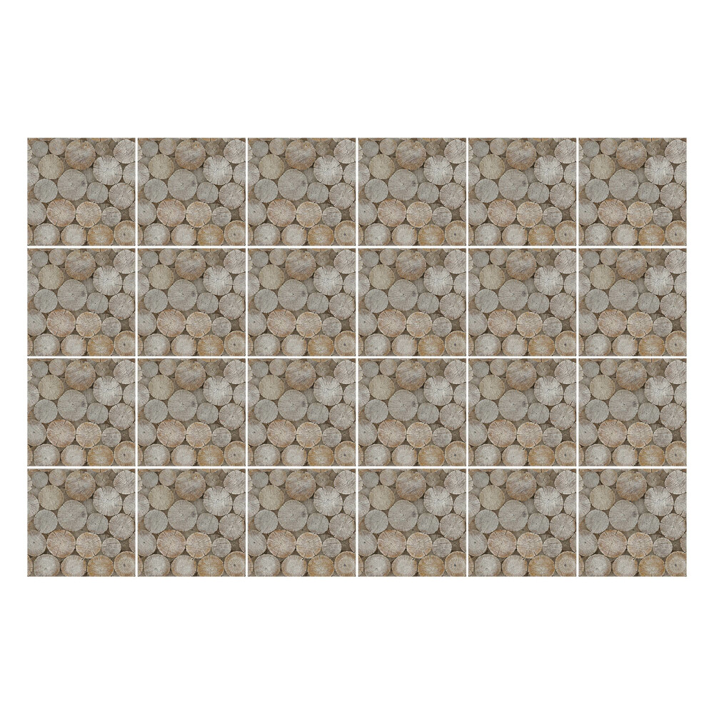 Csempe matrica Kerek fatörzsek