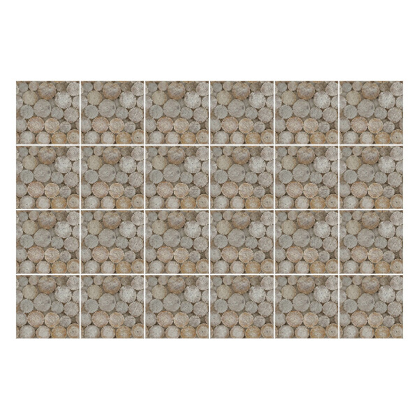 Csempe matrica Kerek fatörzsek