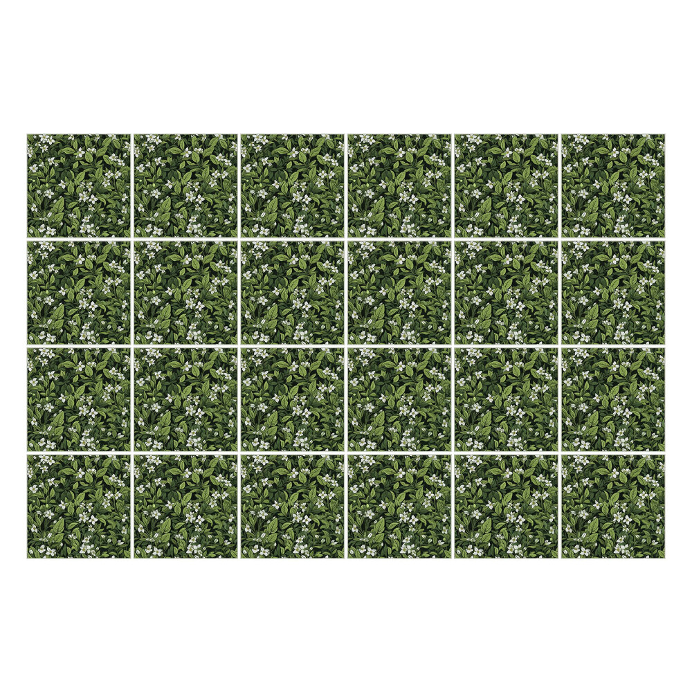 Csempe matrica Levelei finom virágokkal