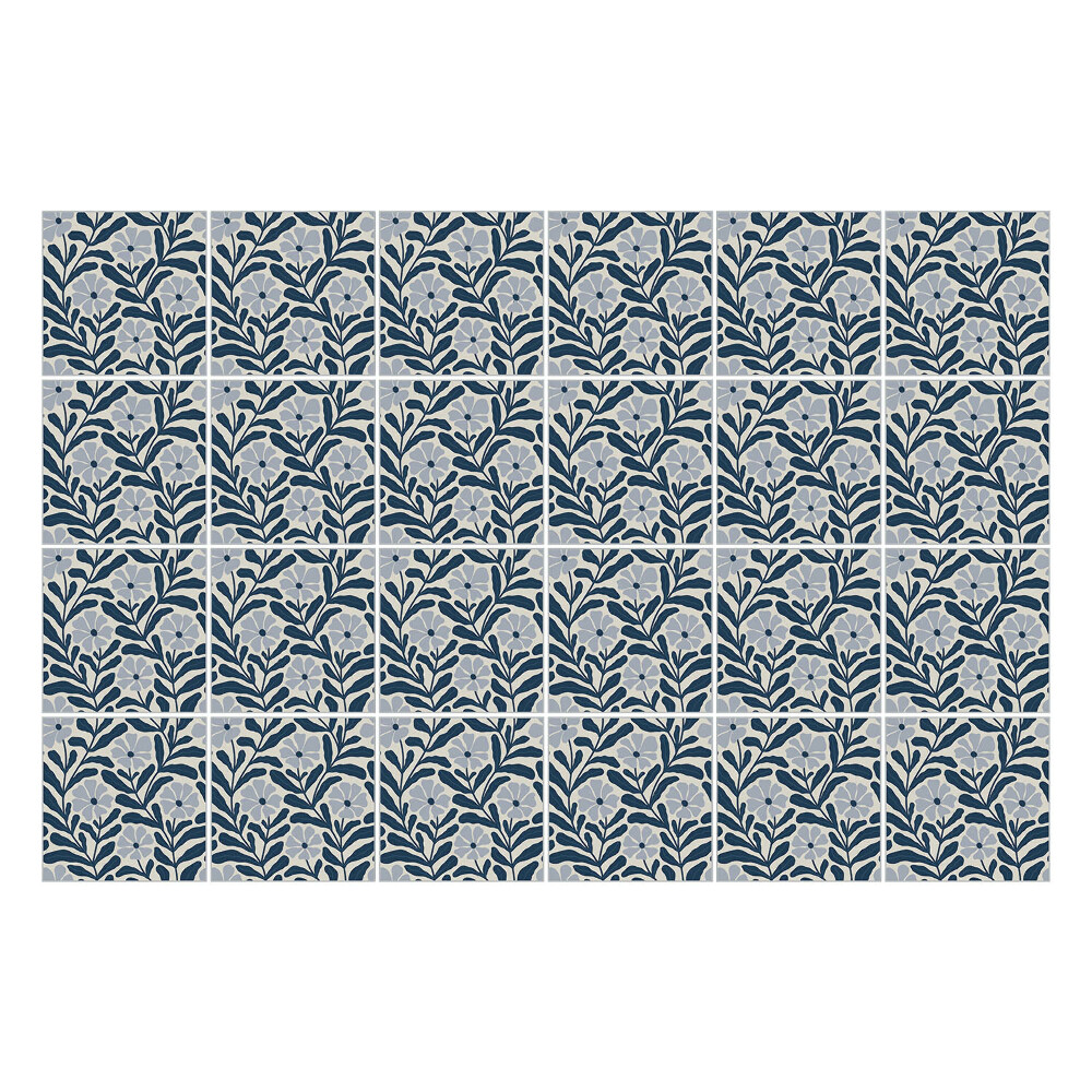 Öntapadós csempe matrica Virágmintás