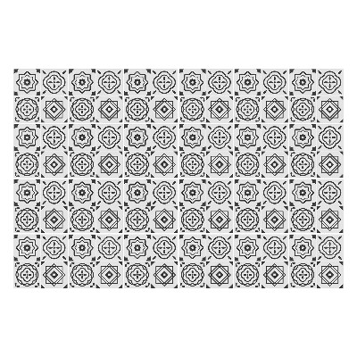 Öntapadós csempe matrica Virágmotívumok hálóban