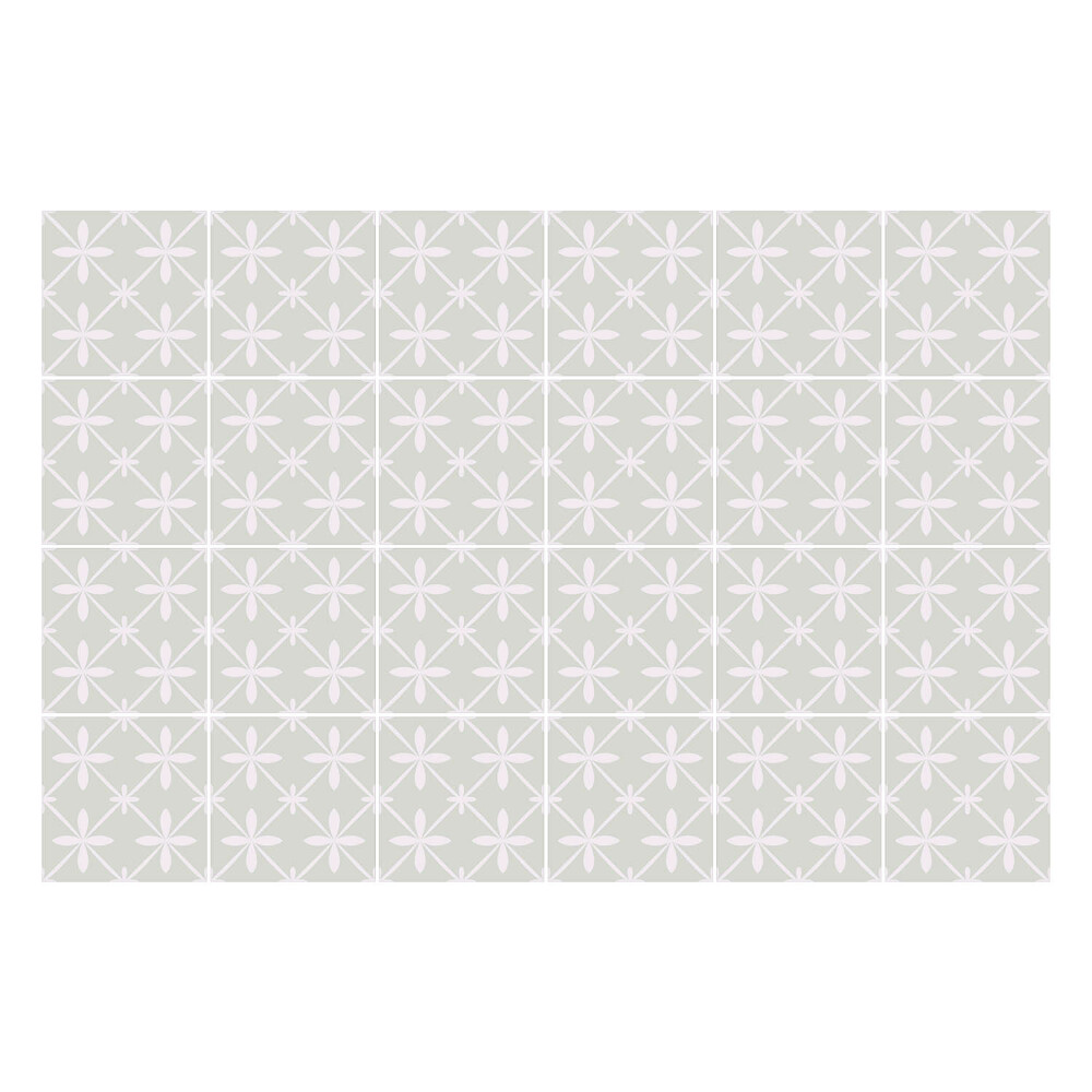 Öntapadós csempe matrica Virágos motívum hálóban