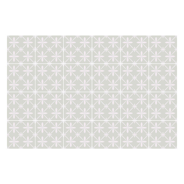 Öntapadós csempe matrica Virágos motívum hálóban