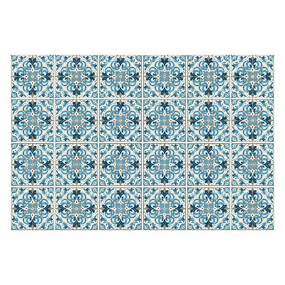 Öntapadós csempe matrica Virágdíszek hálóban