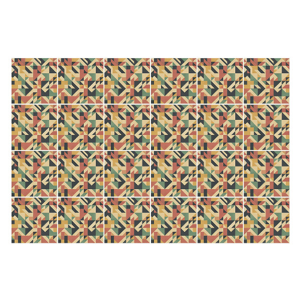 Öntapadós csempe matrica Vintage geometrikus minta